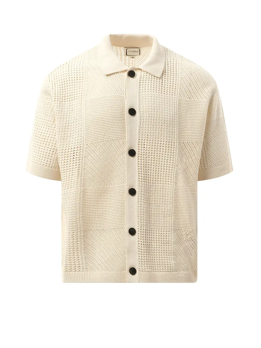 WOOYOUNGMI Crochet Shirt in Ivory | Thumbnail 3 WOOYOUNGMI Crochet Shirt in Ivory | Thumbnail 3