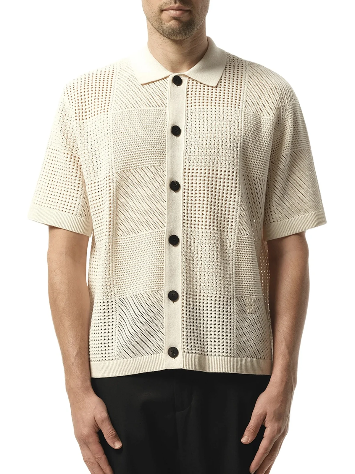 WOOYOUNGMI Crochet Shirt in Ivory