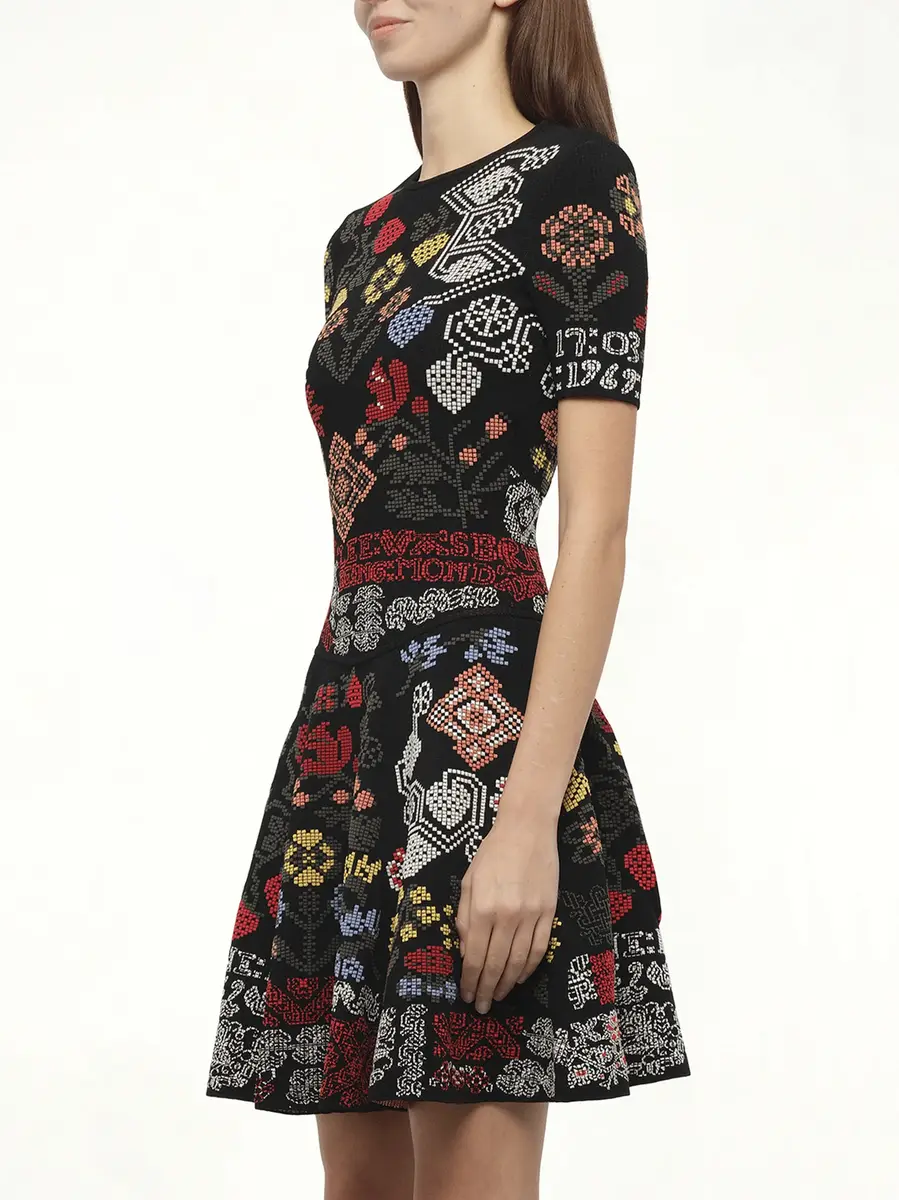 Alexander McQueen Knit Dress in Multi Multicolour | Thumbnail 3