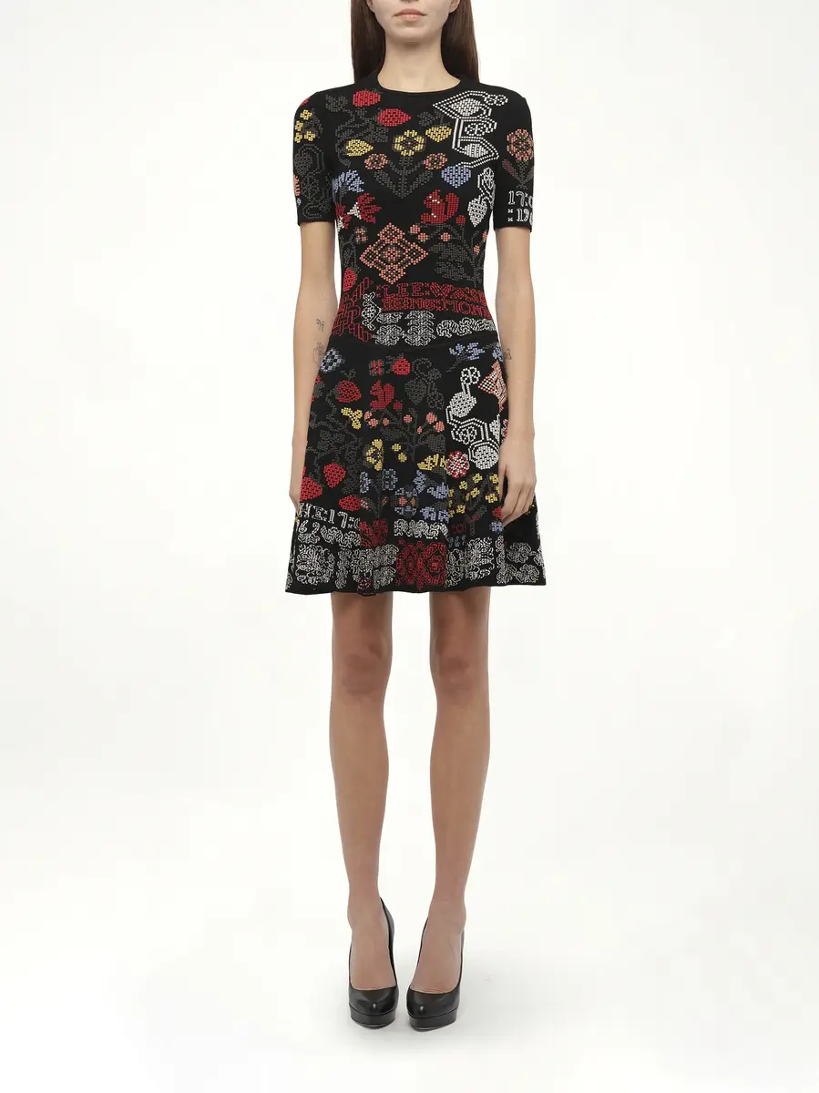 Alexander McQueen Knit Dress in Multi Multicolour | Thumbnail 4
