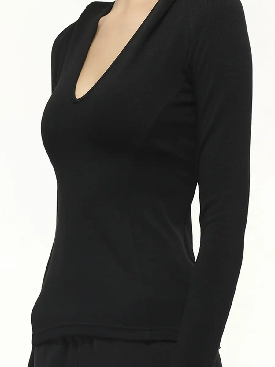 FAX COPY EXPRESS Hooded V-neck Long Sleeve Top | Thumbnail 2 FAX COPY EXPRESS Hooded V-neck Long Sleeve Top | Thumbnail 2