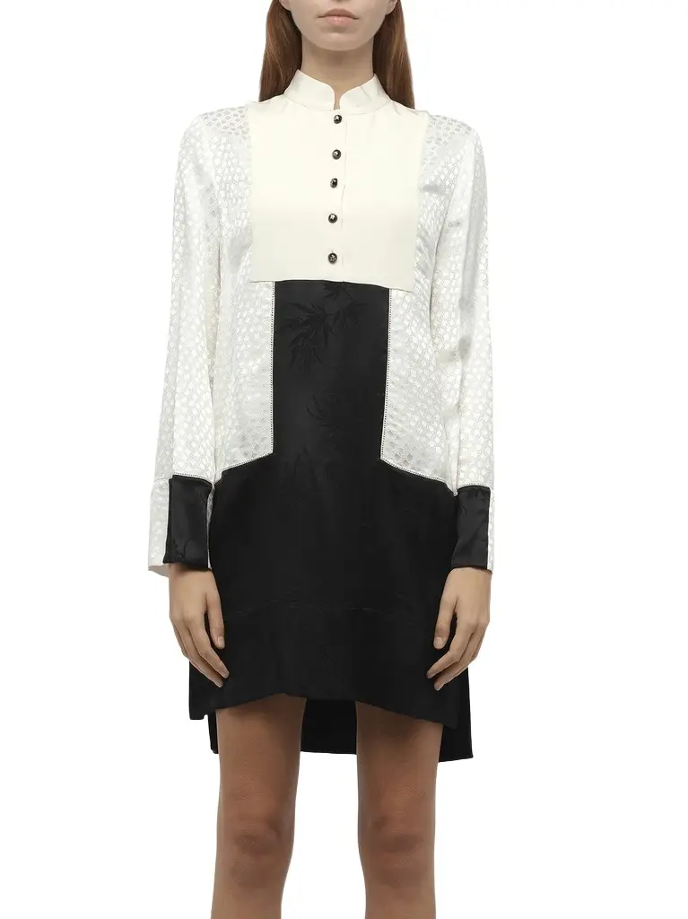 Alexander McQueen Amq - Dress in Bone/blk White | Image 1 Alexander McQueen Amq - Dress in Bone/blk White | Image 1