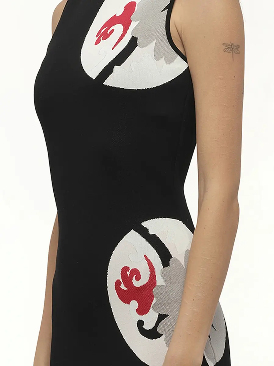 Alexander McQueen Amq - Mini Dress in Black/pink | Thumbnail 2