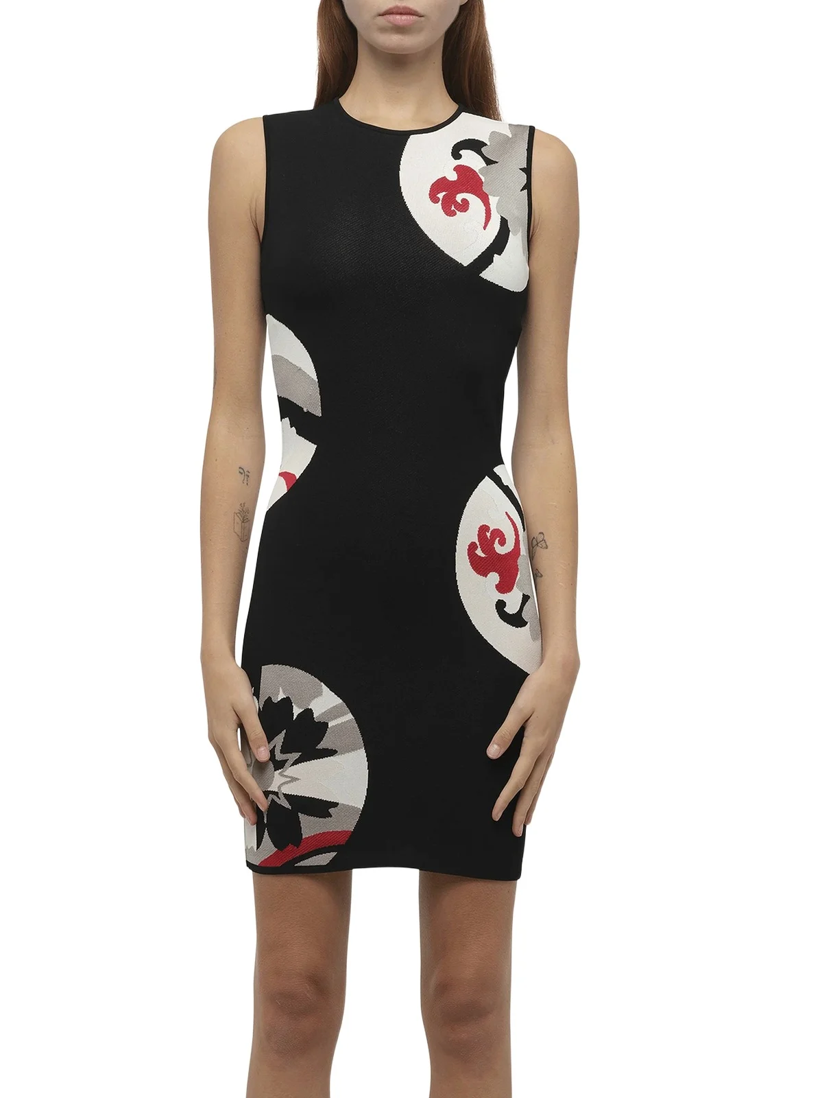Amq - Mini Dress in Black/pink