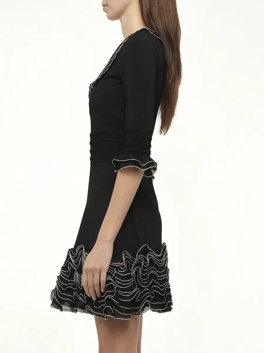 Alexander McQueen Alexander Mcqueen - Plain Knit Mini Dress | Thumbnail 5 Alexander McQueen Alexander Mcqueen - Plain Knit Mini Dress | Thumbnail 5