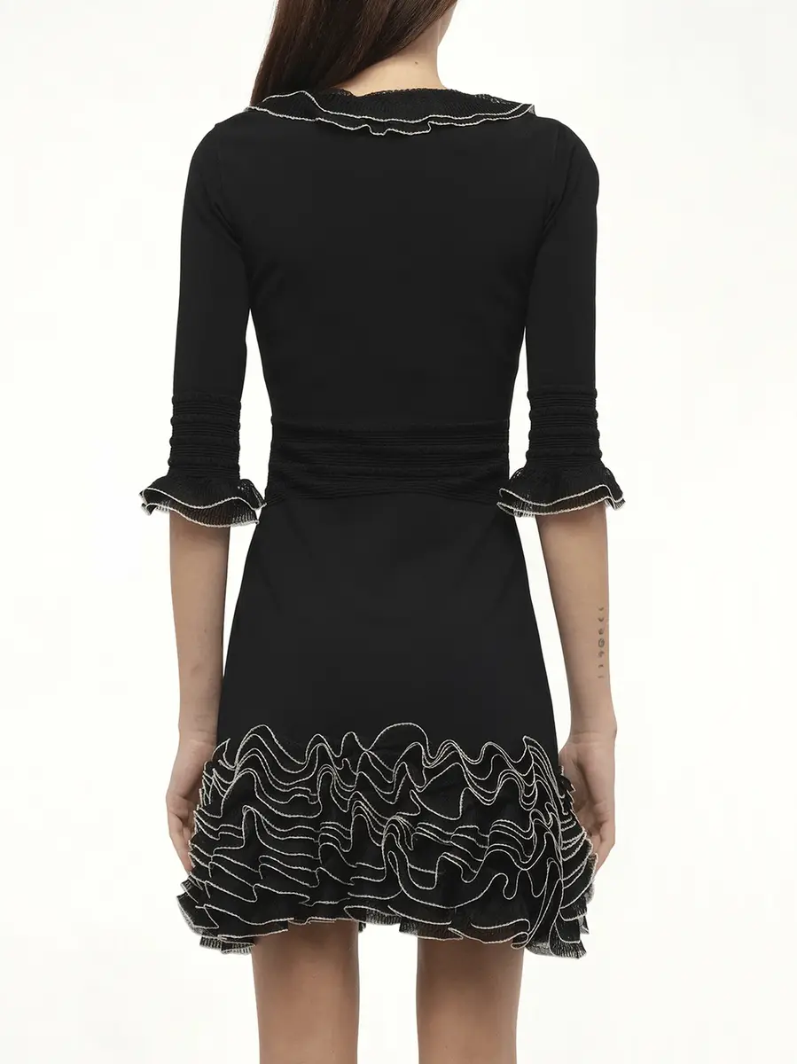 Alexander McQueen Alexander Mcqueen - Plain Knit Mini Dress | Thumbnail 6 Alexander McQueen Alexander Mcqueen - Plain Knit Mini Dress | Thumbnail 6