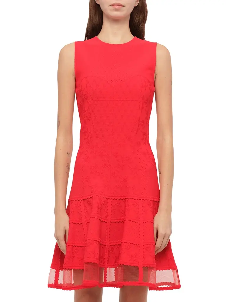 Alexander McQueen Patchwork Mini Dress | Image 1 Alexander McQueen Patchwork Mini Dress | Image 1