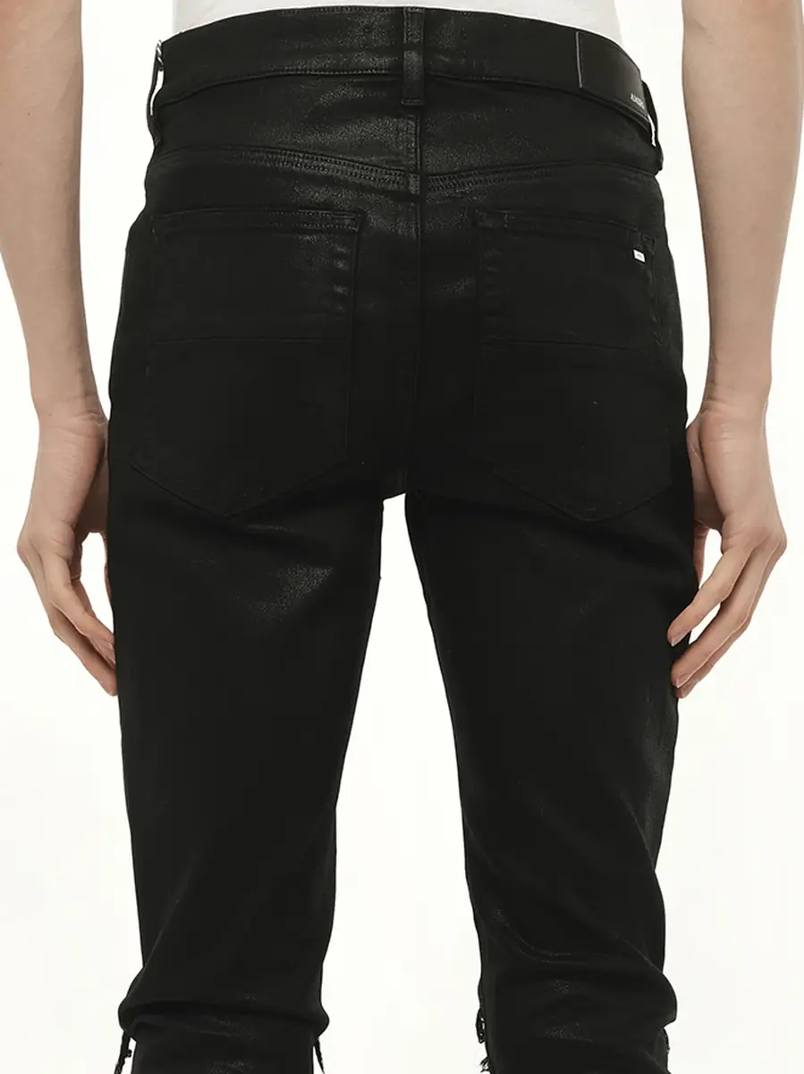 AMIRI Waxed Mx1 Jeans in Black Wax | Thumbnail 2