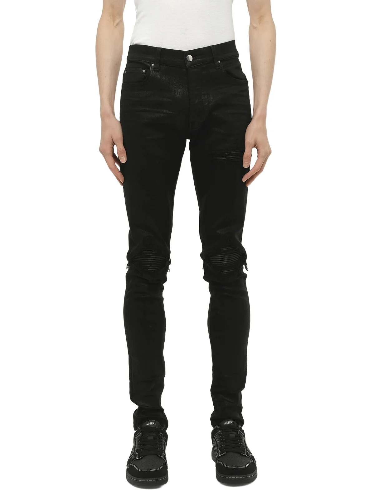 AMIRI Waxed Mx1 Jeans in Black Wax