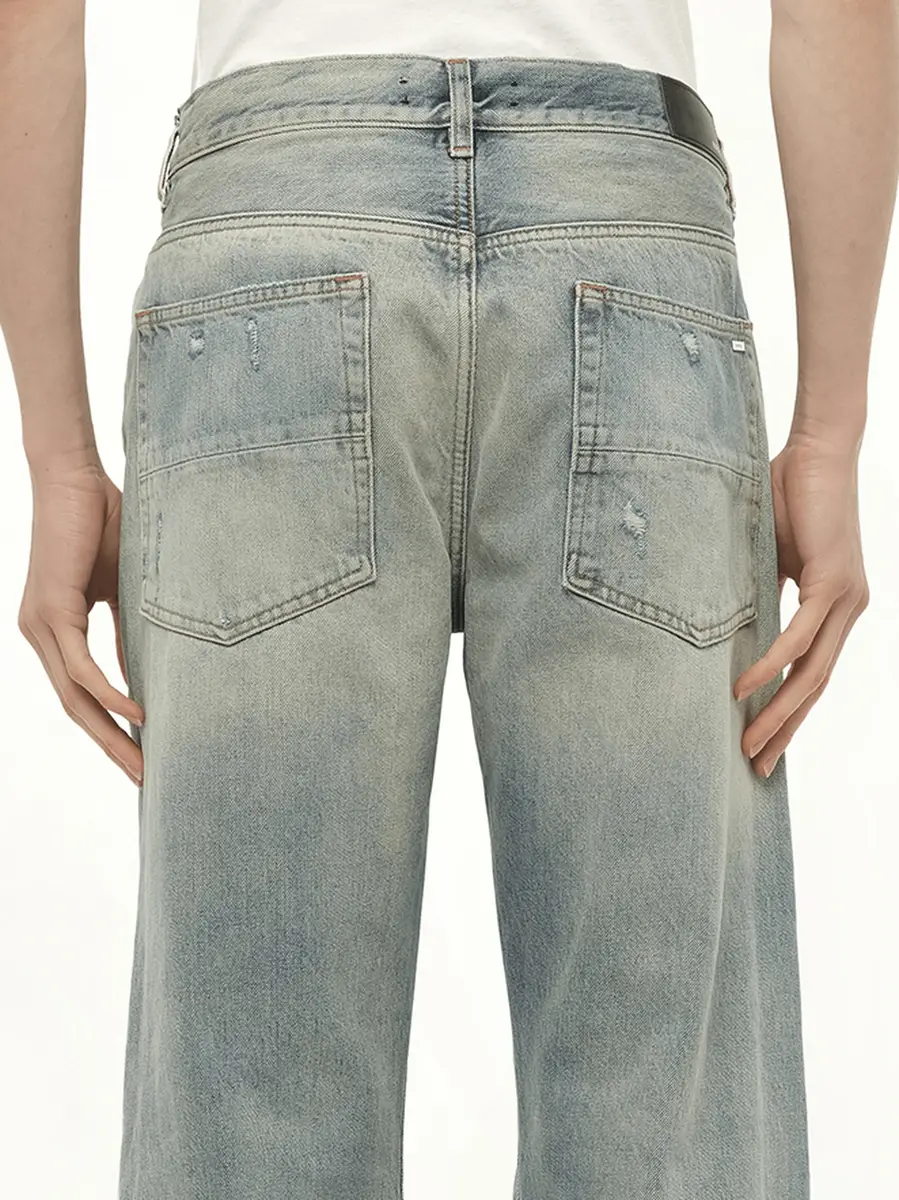 AMIRI Suede Straight Mx1 Jeans in Antique Indigo Blue | Thumbnail 2 AMIRI Suede Straight Mx1 Jeans in Antique Indigo Blue | Thumbnail 2