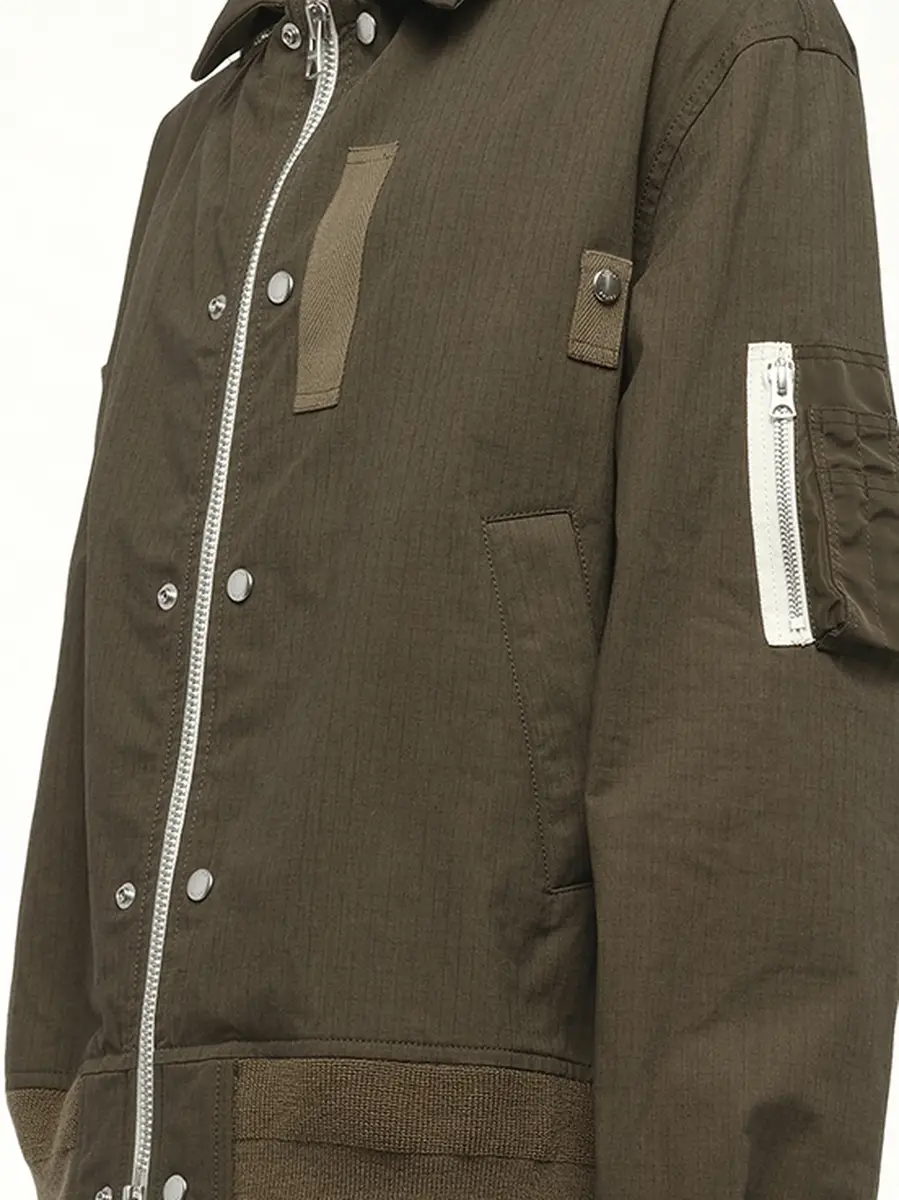 Sacai Rip Stop Blouson in Khaki Green | Thumbnail 2