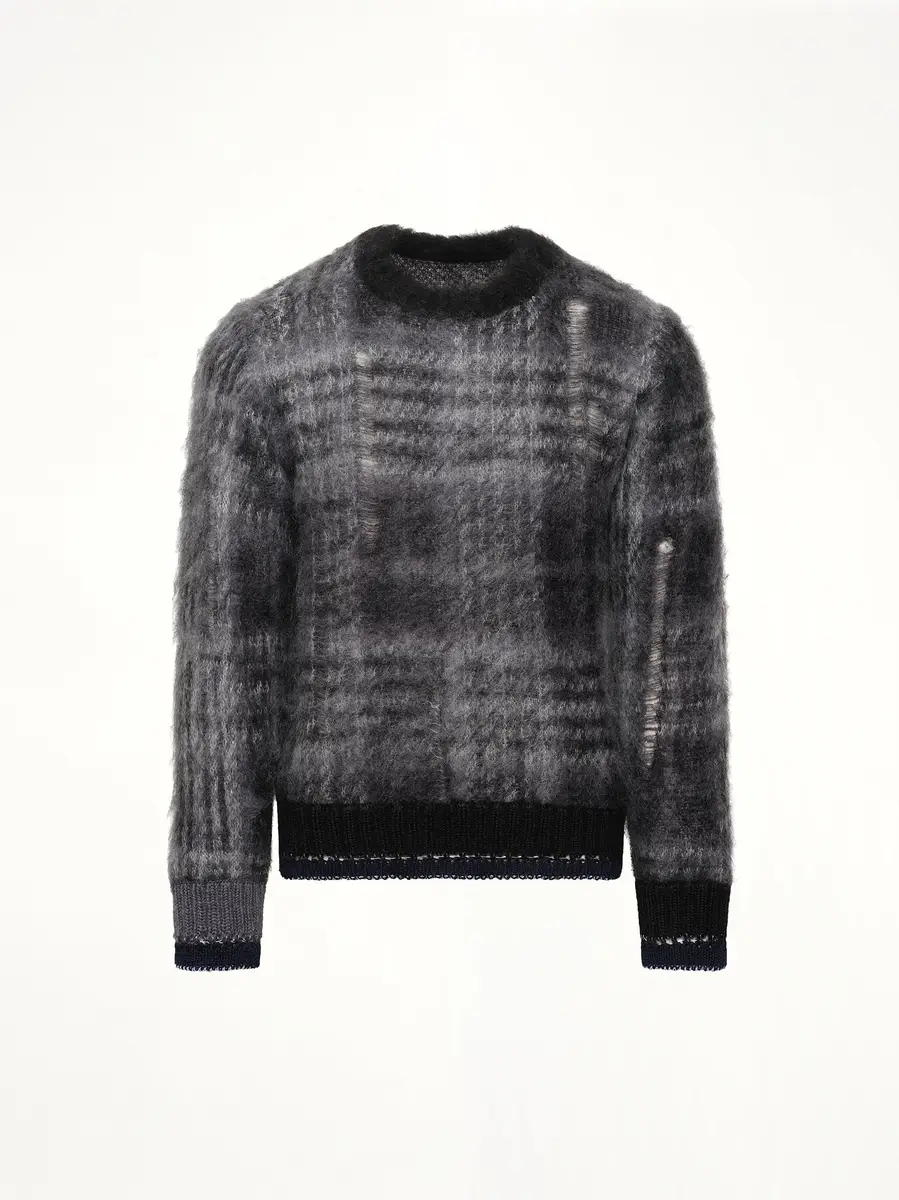 Sacai Plaid Mohair Knit Pullover | Thumbnail 3 Sacai Plaid Mohair Knit Pullover | Thumbnail 3