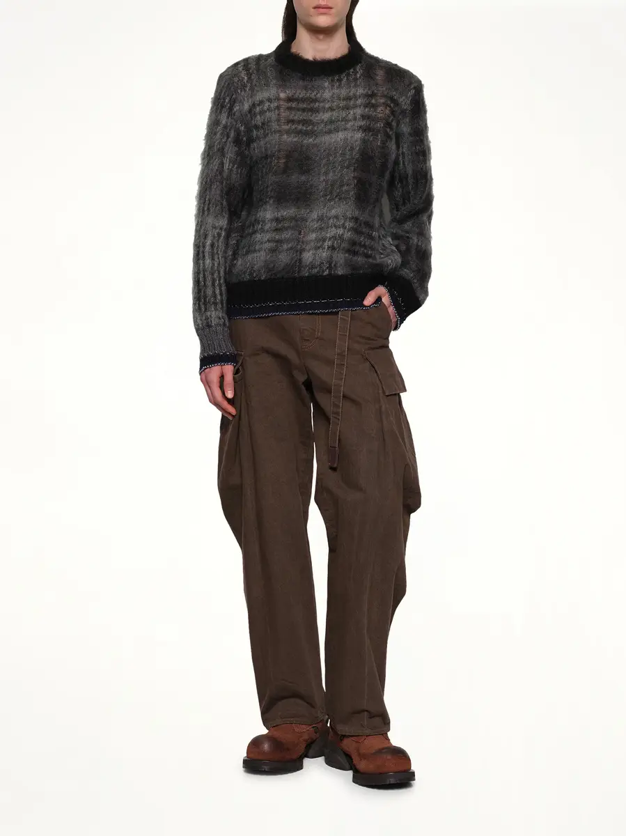 Sacai Plaid Mohair Knit Pullover | Thumbnail 4 Sacai Plaid Mohair Knit Pullover | Thumbnail 4