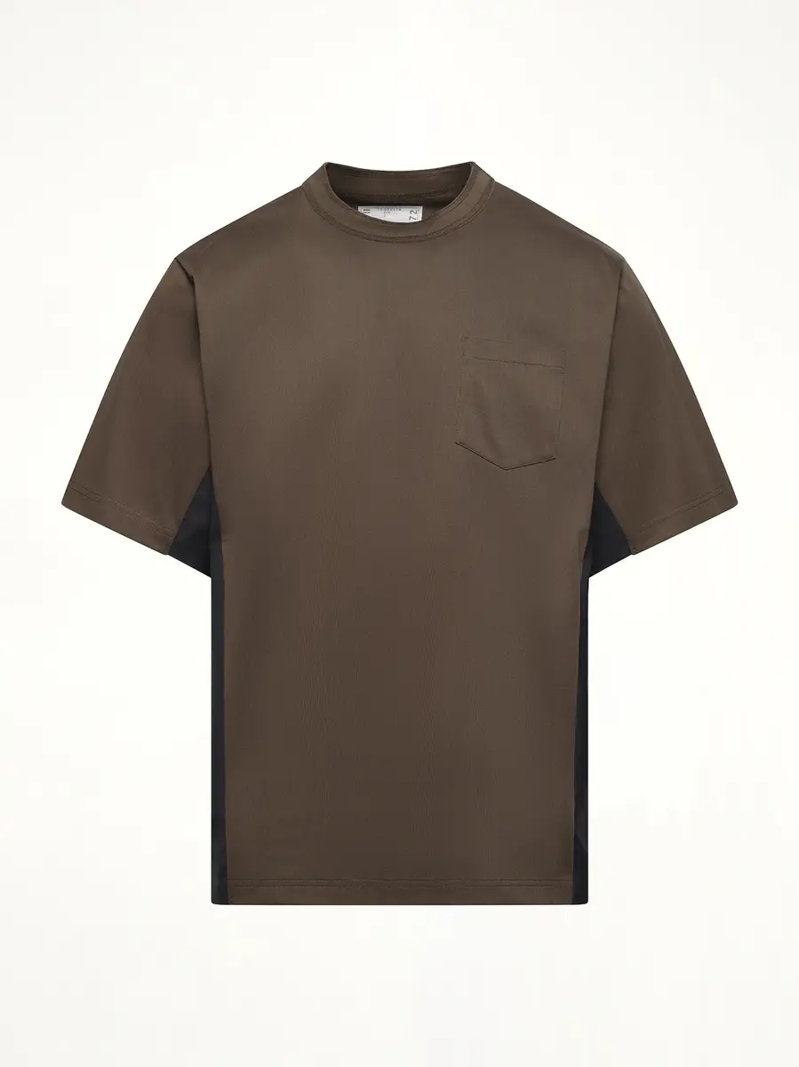 Sacai Suiting x Cotton Jersey T-shirt in Khaki/navy | Thumbnail 3 Sacai Suiting x Cotton Jersey T-shirt in Khaki/navy | Thumbnail 3