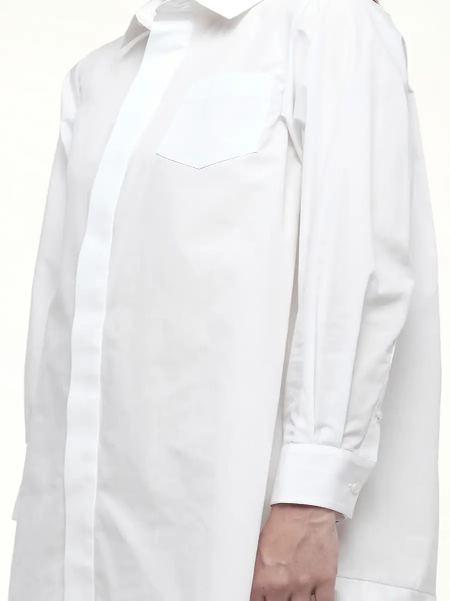 Sacai Frill Poplin Dress in Off White | Thumbnail 2