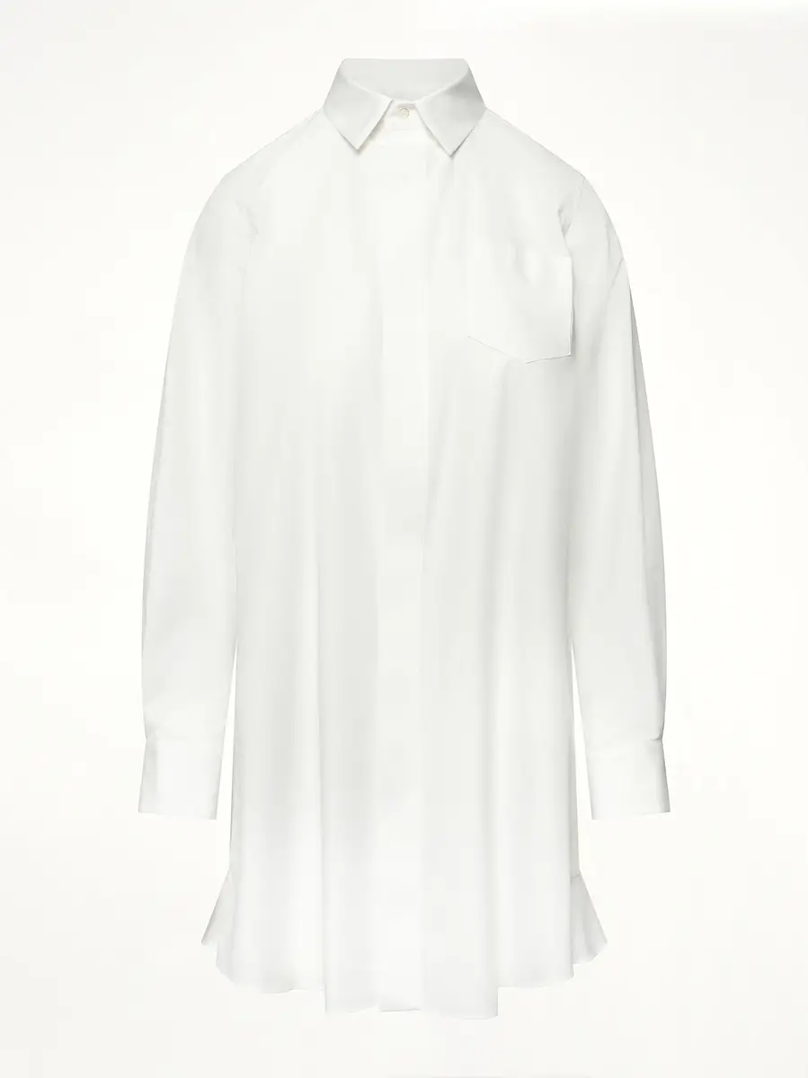 Sacai Frill Poplin Dress in Off White | Thumbnail 3