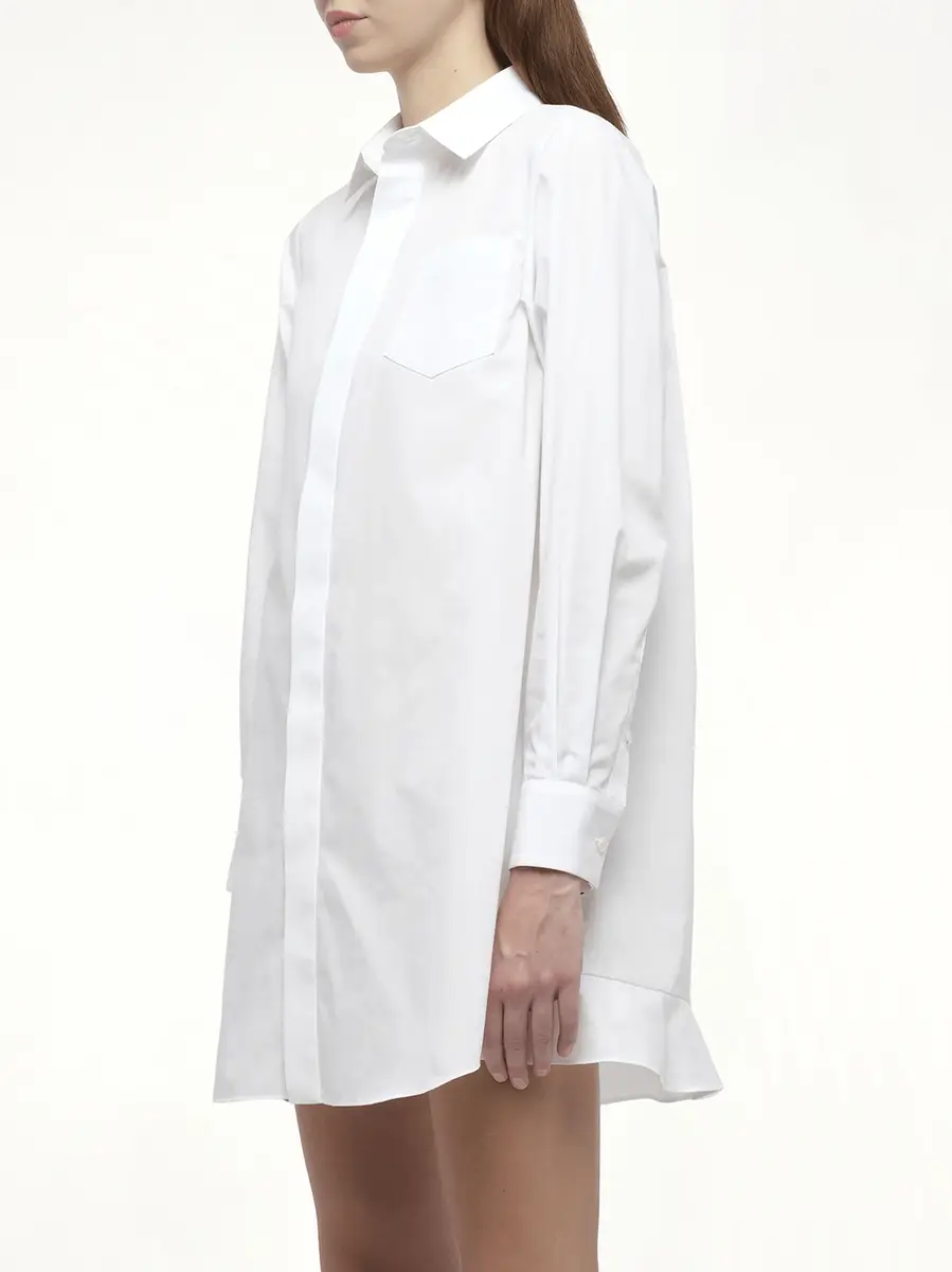 Sacai Frill Poplin Dress in Off White | Thumbnail 5