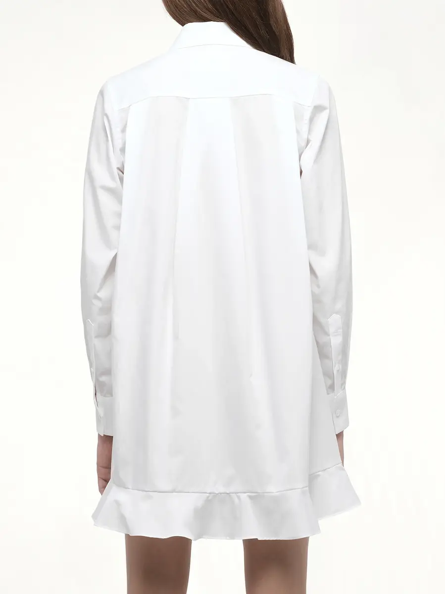 Sacai Frill Poplin Dress in Off White | Thumbnail 6
