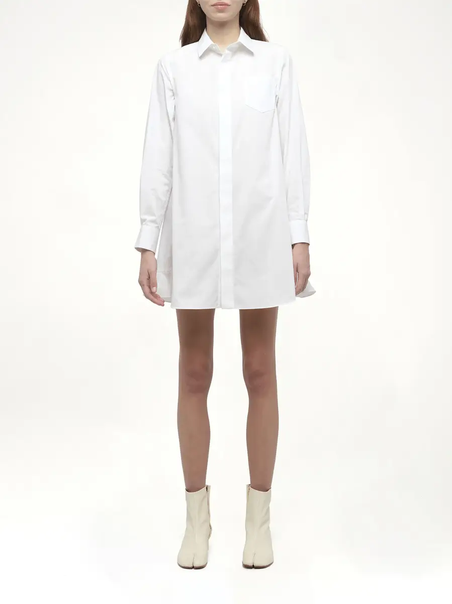 Sacai Frill Poplin Dress in Off White | Thumbnail 7