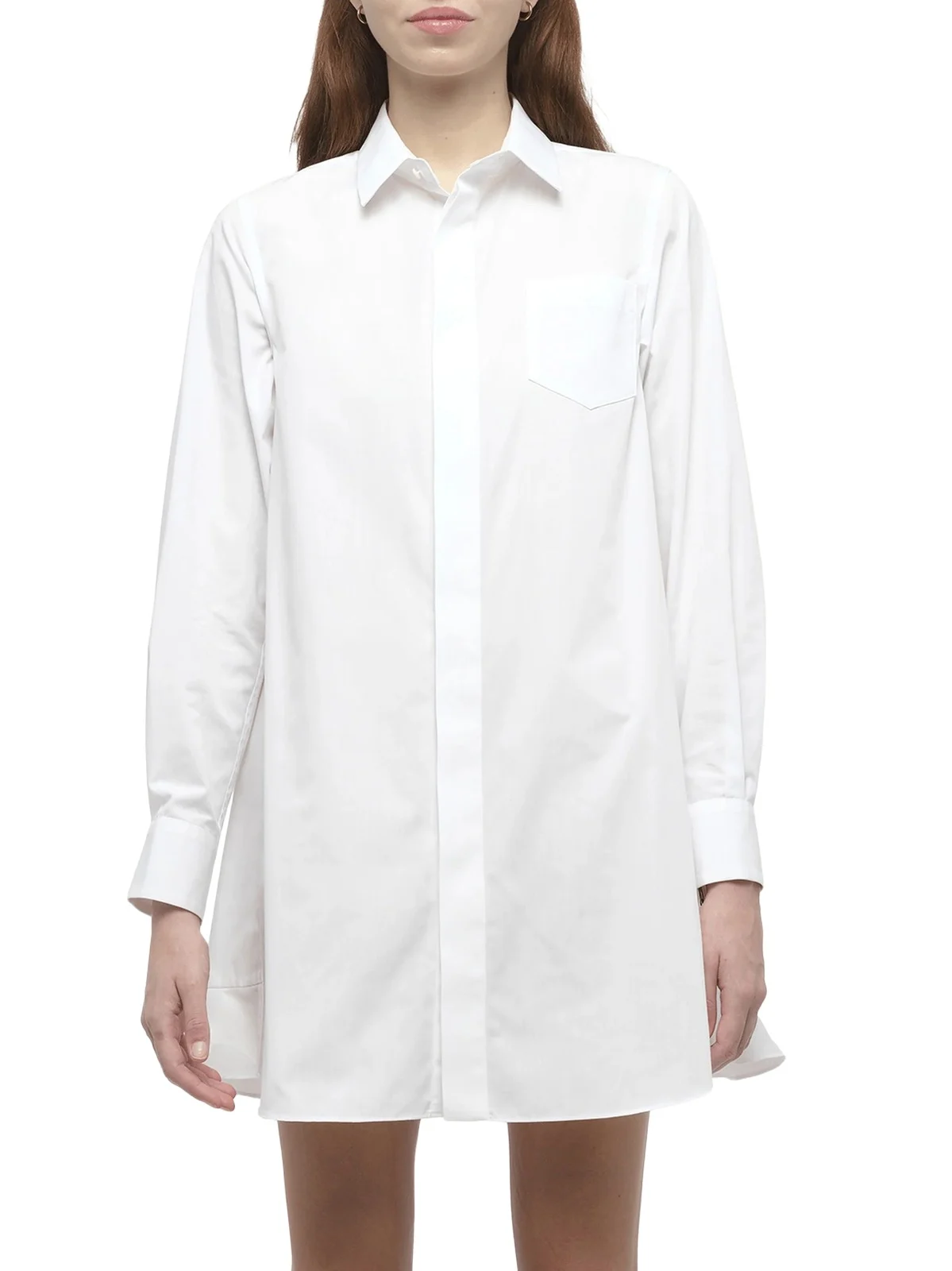 Sacai Frill Poplin Dress in Off White