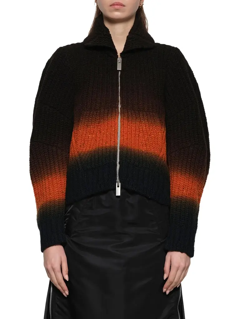 Sacai Garment Dye Wool Knit Blouson | Image 1 Sacai Garment Dye Wool Knit Blouson | Image 1