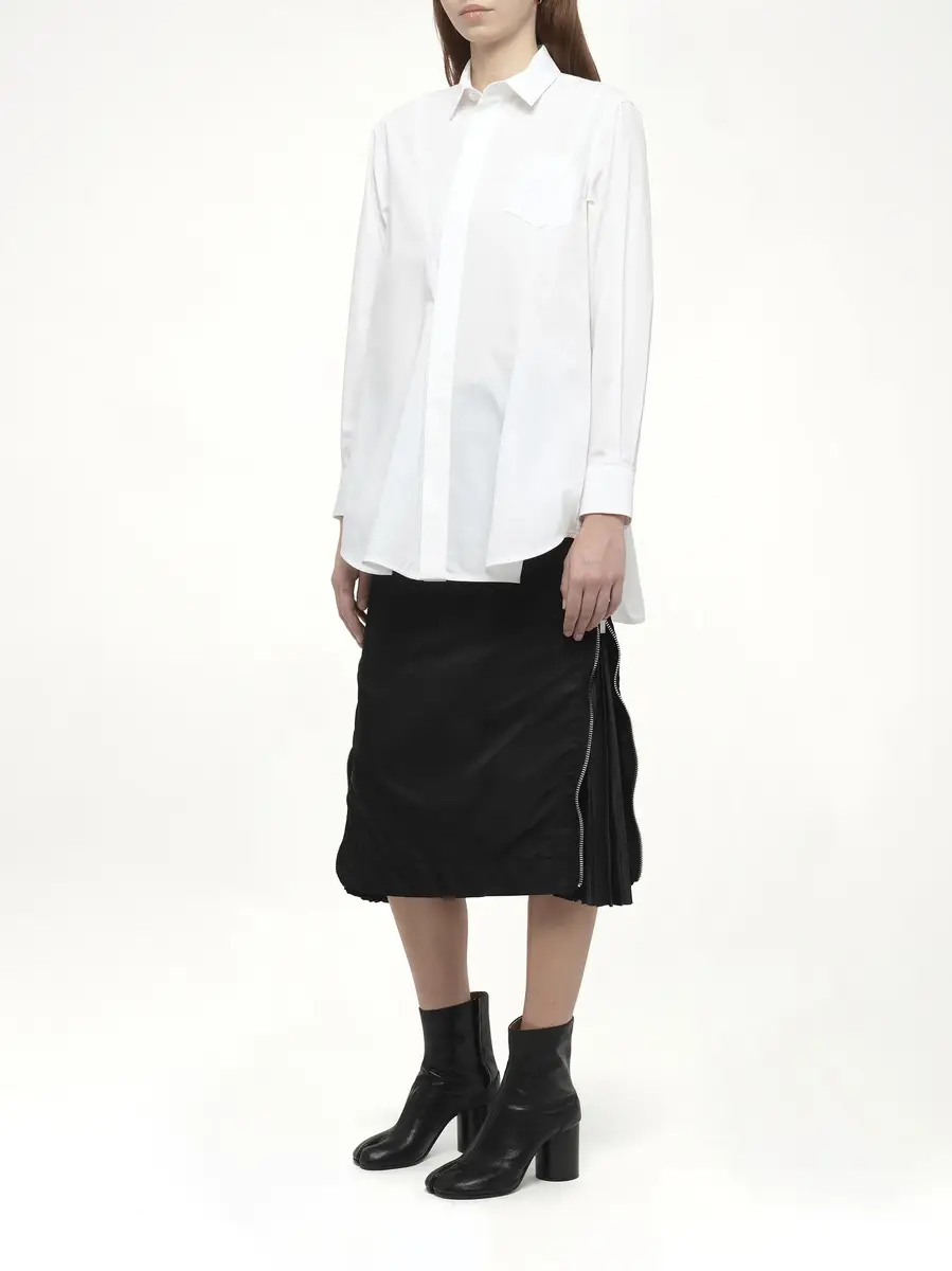 Sacai Poplin Shirt in Off White | Thumbnail 4
