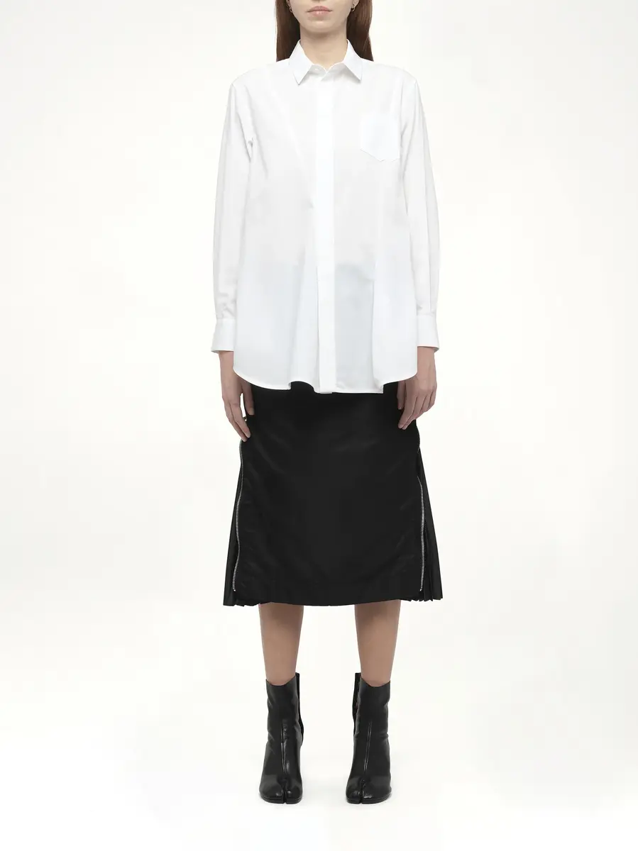 Sacai Poplin Shirt in Off White | Thumbnail 7