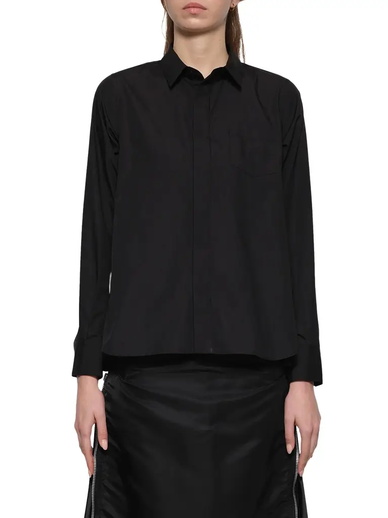 Sacai Poplin x Chiffon Shirt | Image 1 Sacai Poplin x Chiffon Shirt | Image 1