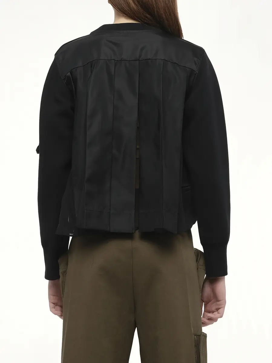 Sacai Sponge Sweat x Nylon Twill Pullover in Black/black | Thumbnail 6 Sacai Sponge Sweat x Nylon Twill Pullover in Black/black | Thumbnail 6