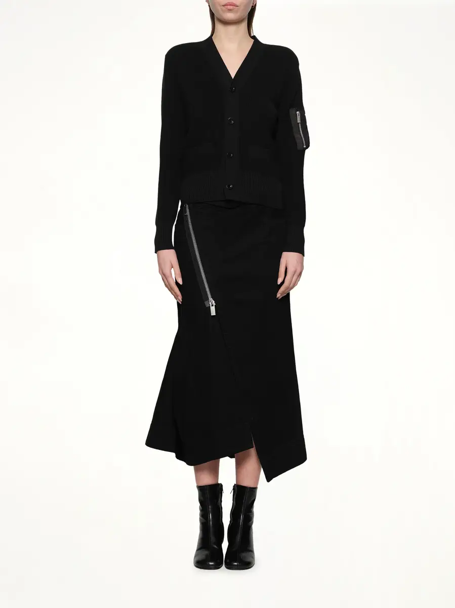 Sacai Nylon Twill x Cotton Knit Cardigan | Thumbnail 7