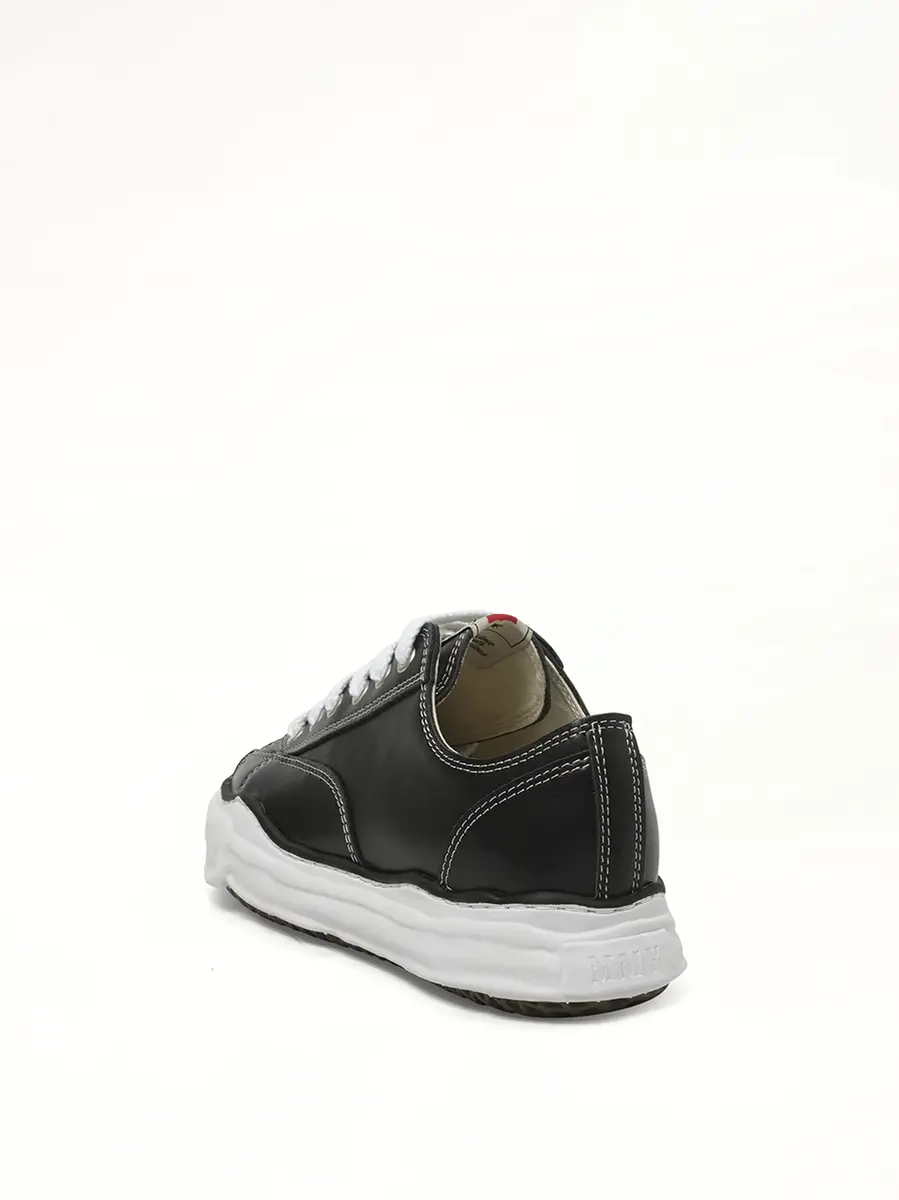 Maison MIHARA YASUHIRO Peterson OG Leather Low Sneaker in Black/white | Thumbnail 4
