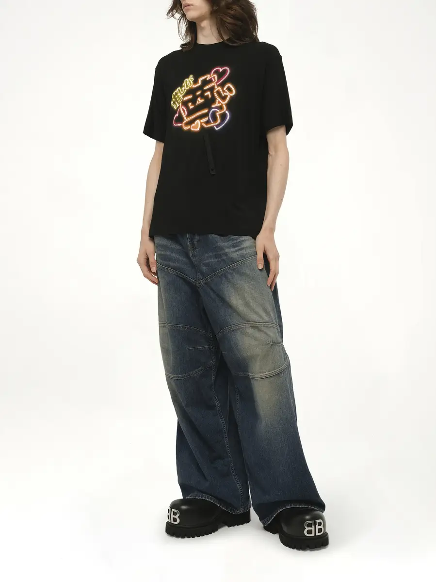 DOUBLET Big Japanese Neon Paint Fan Service T-shirt | Thumbnail 4
