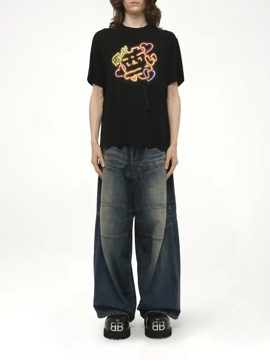DOUBLET Big Japanese Neon Paint Fan Service T-shirt | Thumbnail 7
