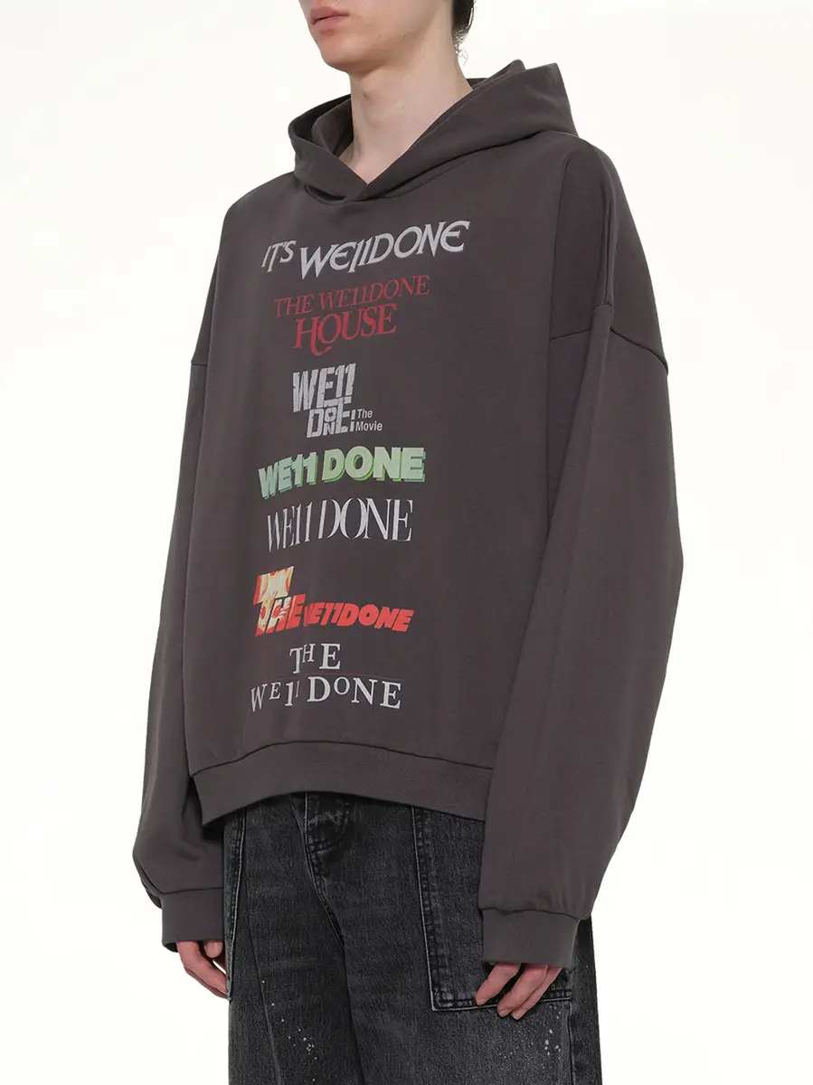 We11Done Multi Logo Print Hoodie | Thumbnail 2