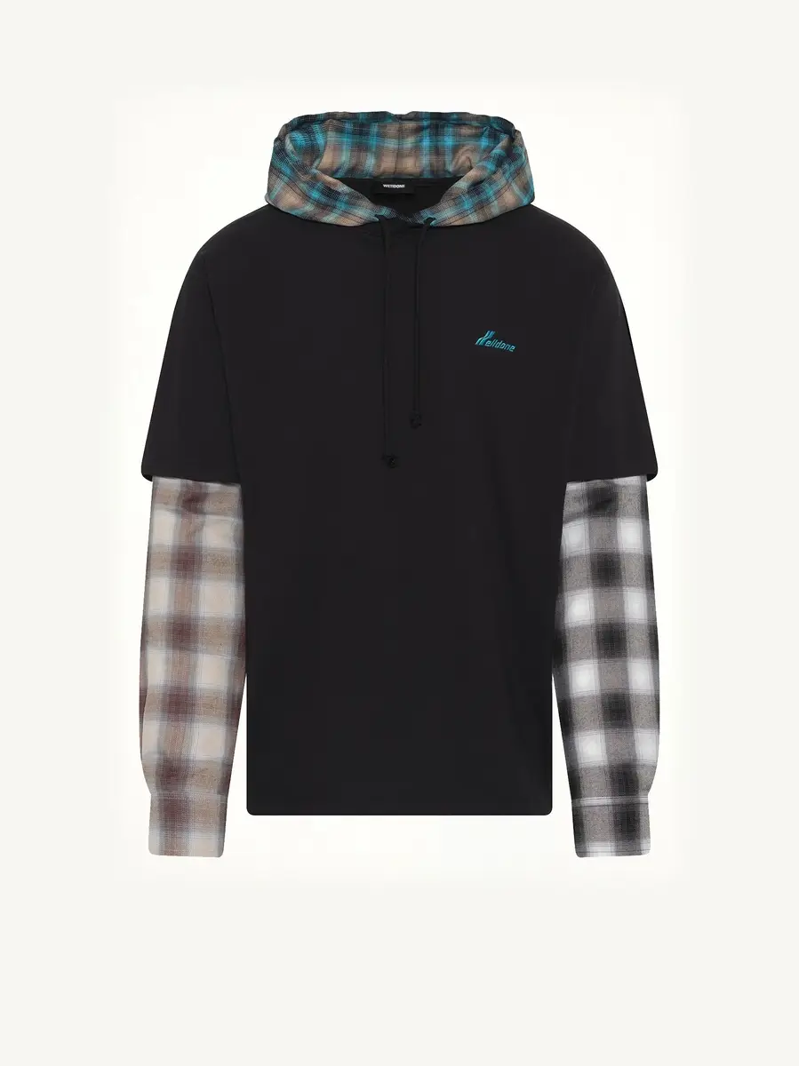 We11Done Checkered Patch Long-sleeved T-shirt | Thumbnail 3