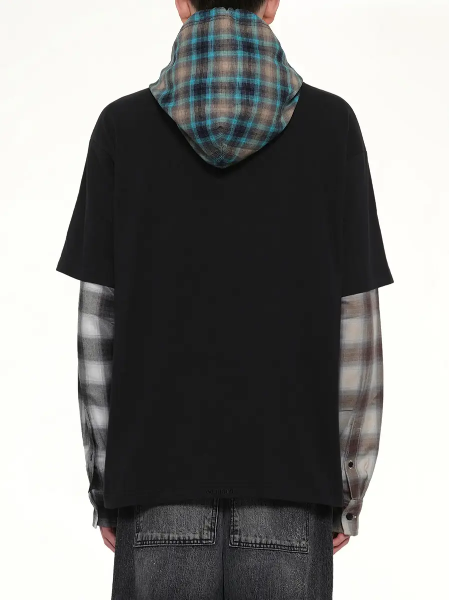 We11Done Checkered Patch Long-sleeved T-shirt | Thumbnail 5