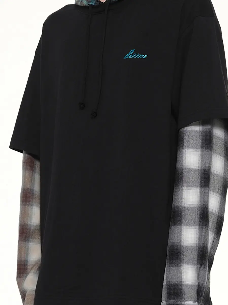 We11Done Checkered Patch Long-sleeved T-shirt | Thumbnail 6