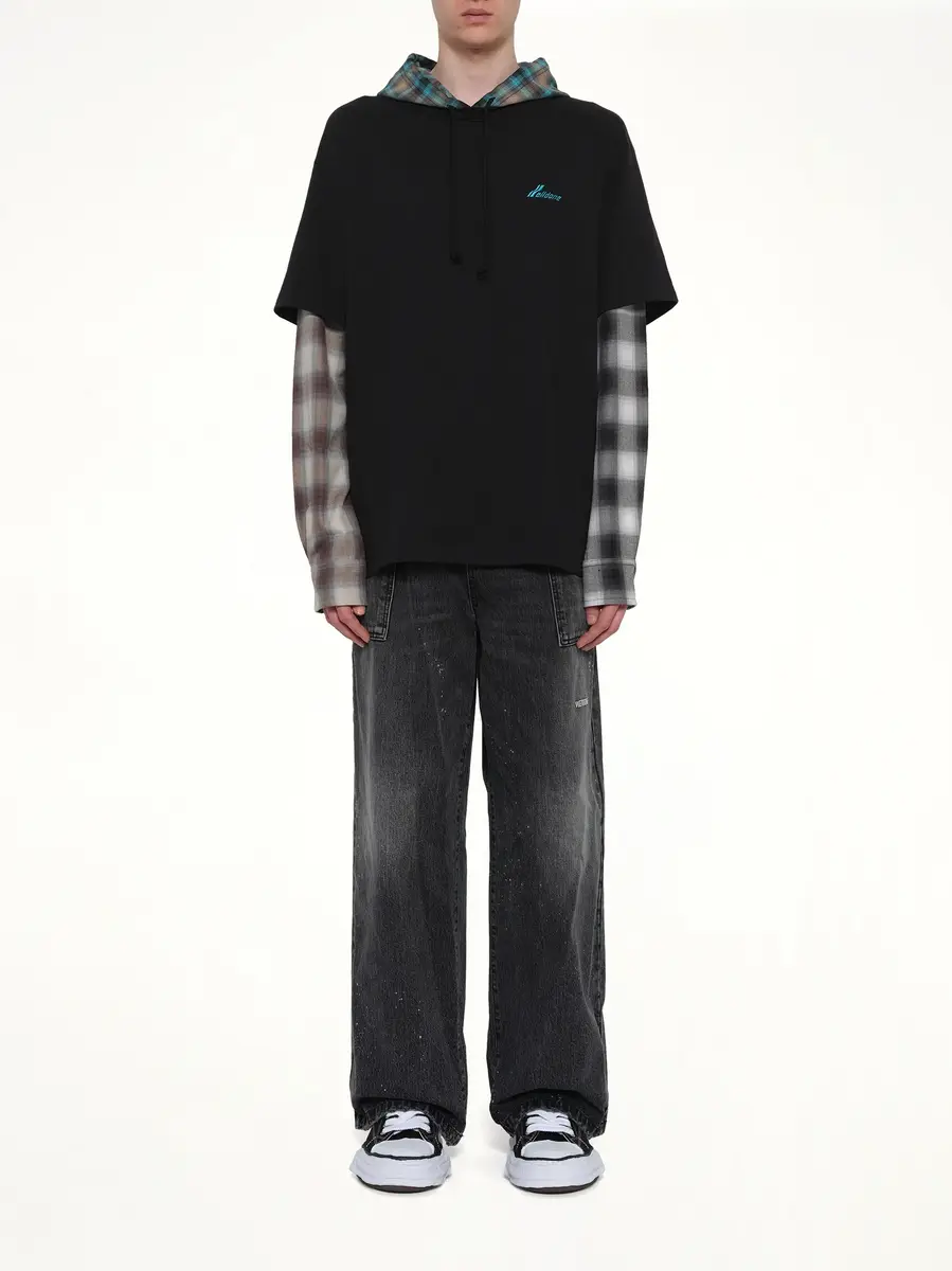 We11Done Checkered Patch Long-sleeved T-shirt | Thumbnail 7