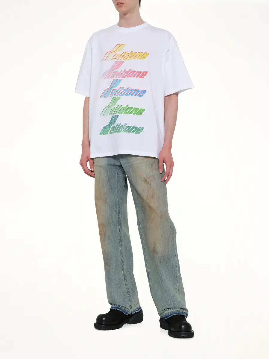 We11Done Multi Rainbow Logo T-shirt | Thumbnail 4