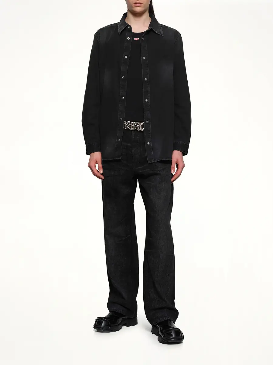 Diesel D-simply Shirt in Black/dark Grey | Thumbnail 4