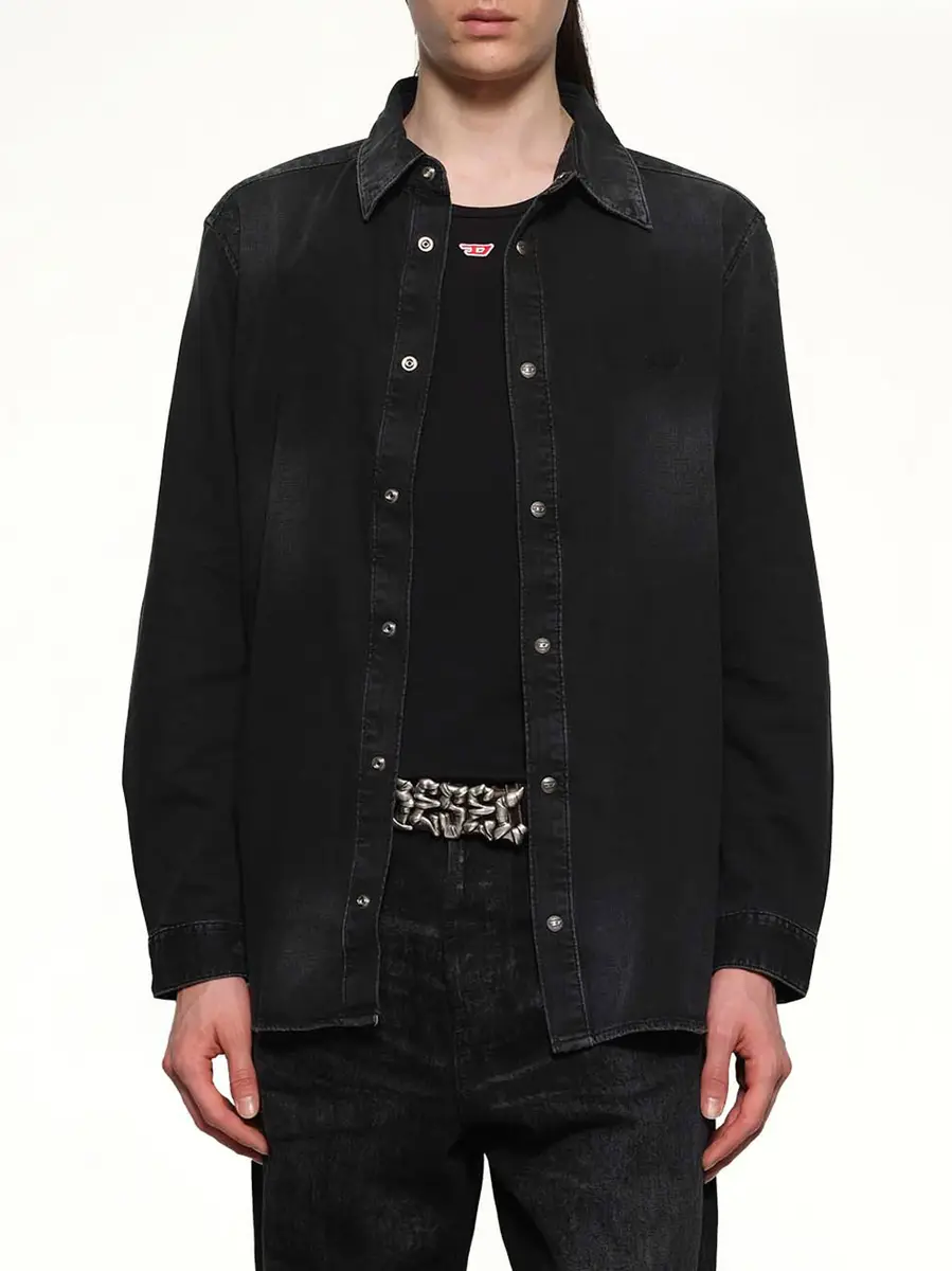 Diesel D-simply Shirt in Black/dark Grey | Thumbnail 6