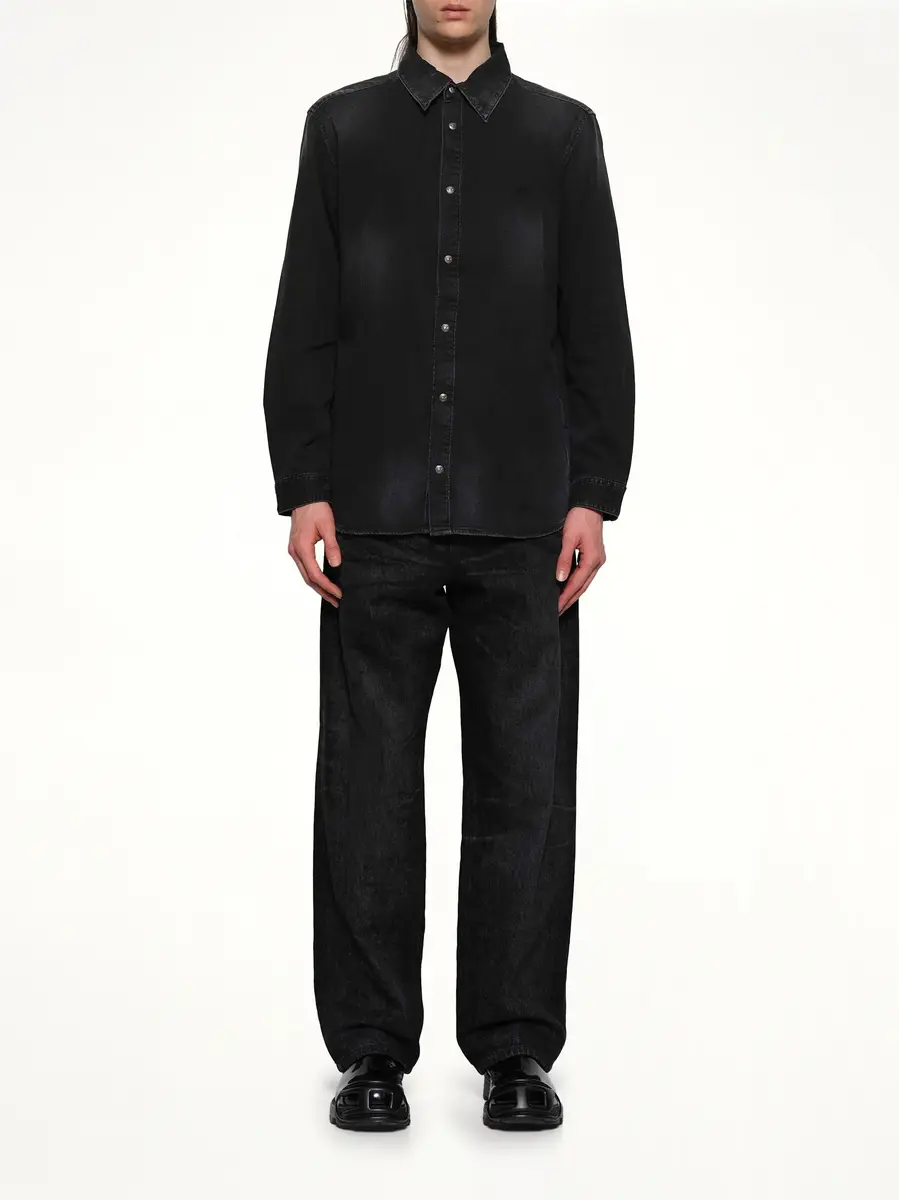 Diesel D-simply Shirt in Black/dark Grey | Thumbnail 7