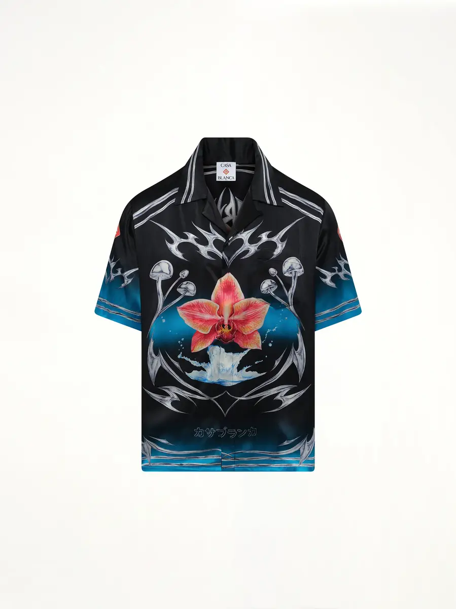 Casablanca Silk Satin Blades Shirt | Thumbnail 3 Casablanca Silk Satin Blades Shirt | Thumbnail 3