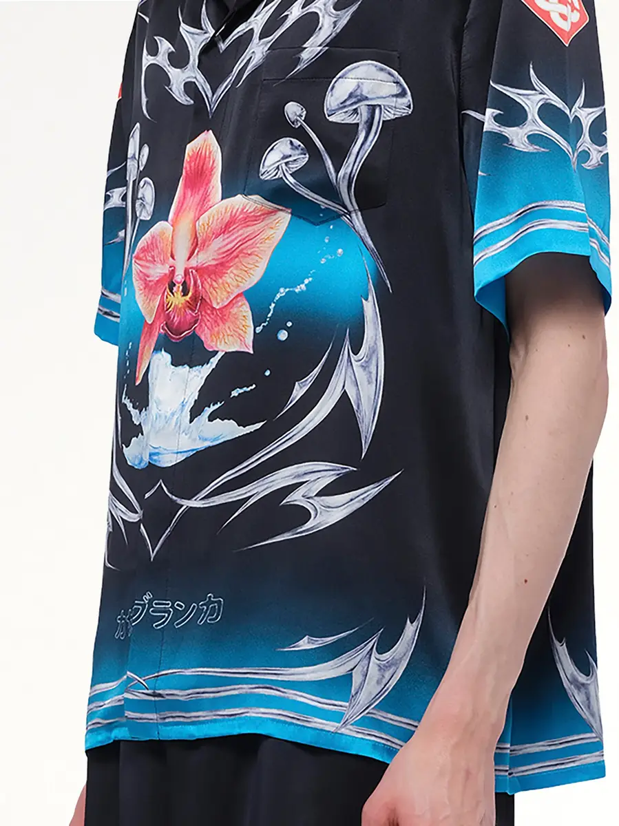 Casablanca Silk Satin Blades Shirt | Thumbnail 6 Casablanca Silk Satin Blades Shirt | Thumbnail 6