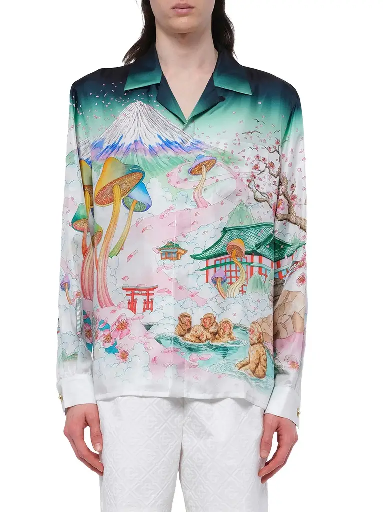 Casablanca Silk Satin Flowers Shirt | Image 1 Casablanca Silk Satin Flowers Shirt | Image 1