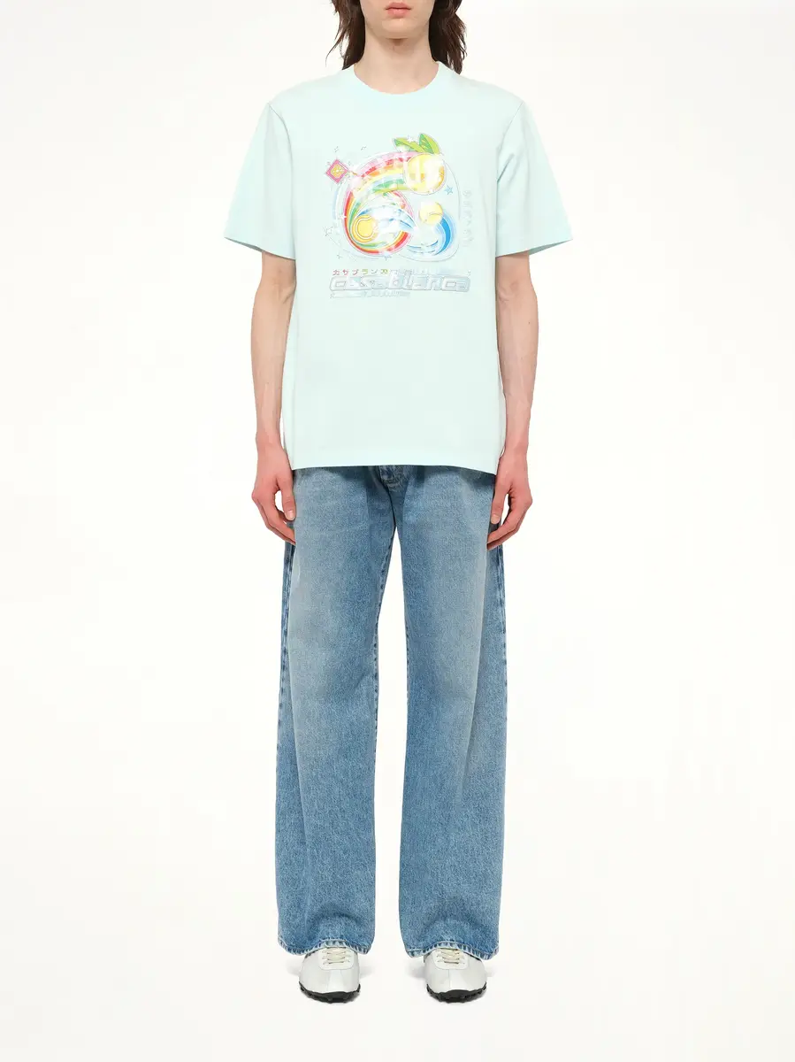 Casablanca Manga Tennis Ball T-shirt in Pale Blue | Thumbnail 7