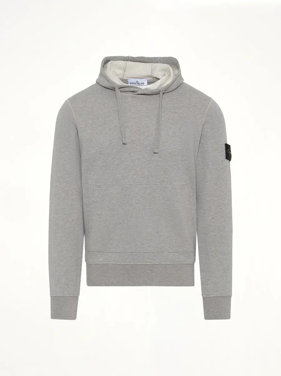 Stone Island 6100062 Organic Cotton Hoodie in Melange Grey | Thumbnail 3 Stone Island 6100062 Organic Cotton Hoodie in Melange Grey | Thumbnail 3
