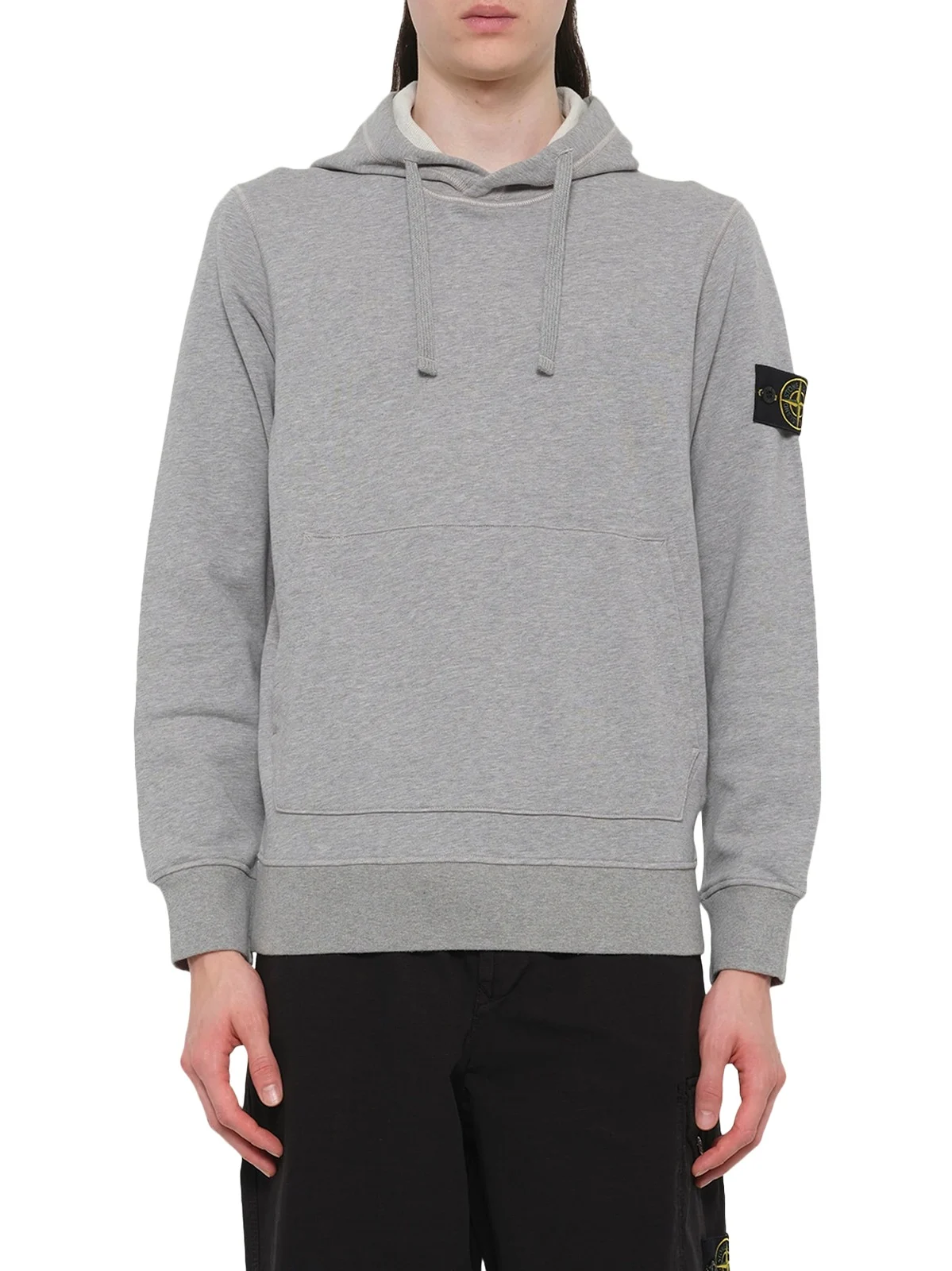 Stone Island 6100062 Organic Cotton Hoodie in Melange Grey