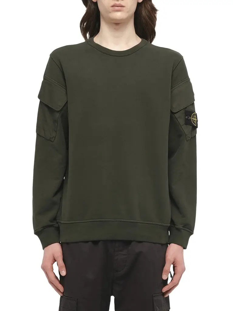 Stone Island 610000 Cotton Fleece Sweatshirt in | Image 1 Stone Island 610000 Cotton Fleece Sweatshirt in | Image 1
