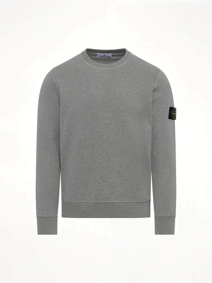 Stone Island 6100060 Organic Cotton Sweatshirt in Melange Grey | Thumbnail 3 Stone Island 6100060 Organic Cotton Sweatshirt in Melange Grey | Thumbnail 3